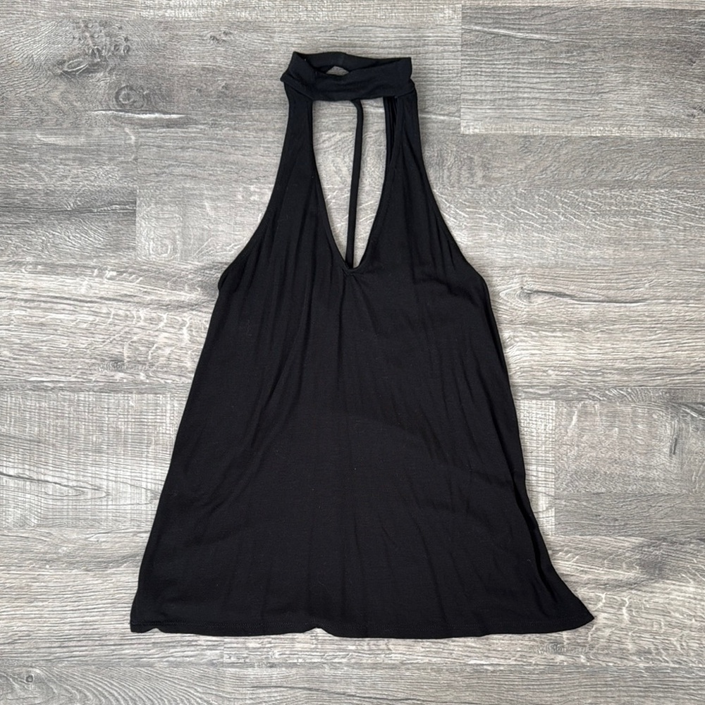Black Halter Neck Women's Top